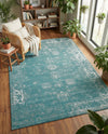 Riviera Elegance Collection Area Rug - Antibes (Turquoise) Rectangle Turquoise  lifestyle 22