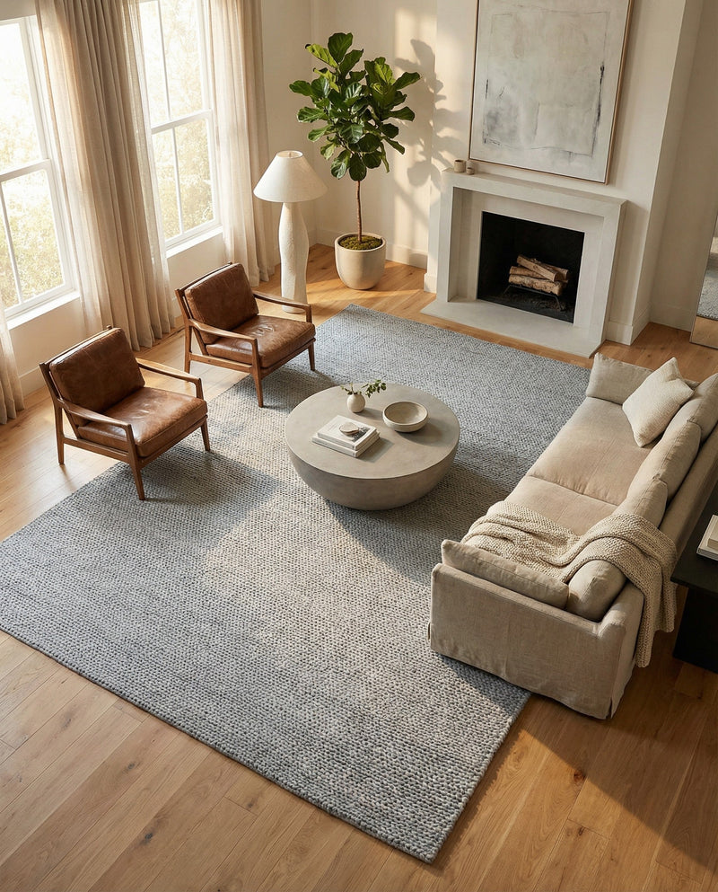 Lana Tasmanian Wool Collection Area Rug - Waitomo Rectangle Space Gray  lifestyle 38