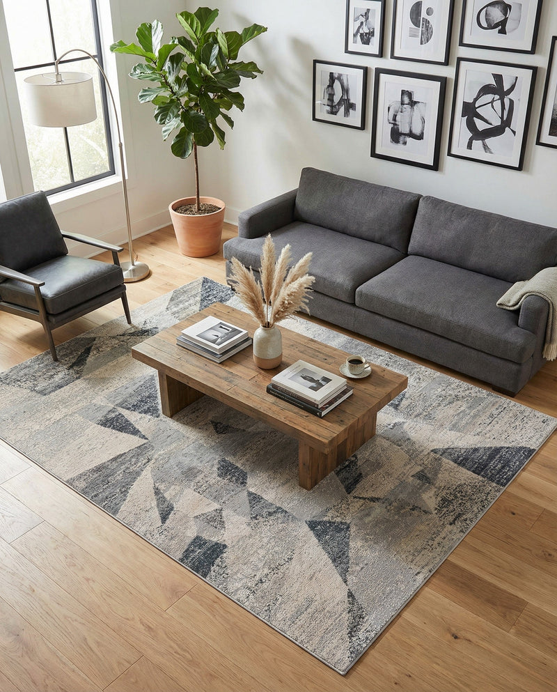 Aegean Elegance Collection Area Rug -  Crete Rectangle Gray  lifestyle 6