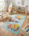 Wonder Tykes Collection Area Rug -  Labyrinth Rectangle Teal  lifestyle 9