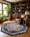Eden Oasis Collection Area Rug -  Tranquility (Dark Blue) Octagon Dark Blue  lifestyle 44