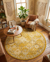 Brighton Terrace Collection Area Rug -  Rottingdean (Yellow) Round Yellow  lifestyle 35