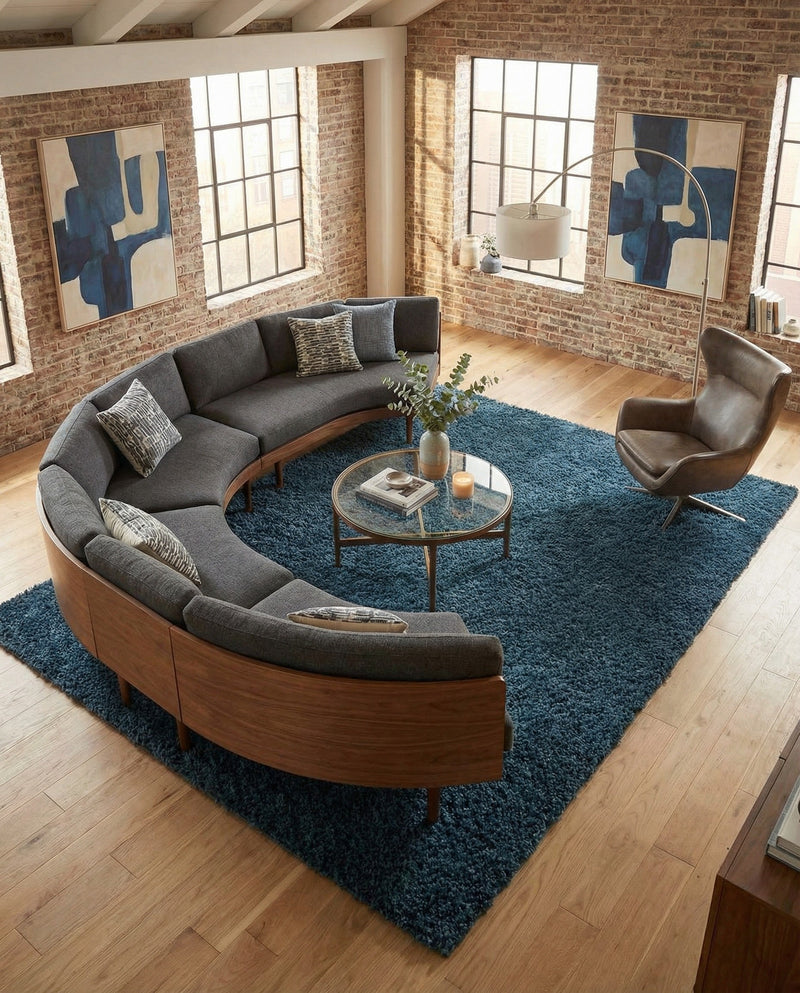 Alpine Plush Collection Area Rug -  Cortina (Marine Blue) Rectangle Marine Blue  lifestyle 10