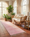 Thar Cotton Collection Area Rug - Jaisalmer (Rose) Runner Rose  lifestyle 34
