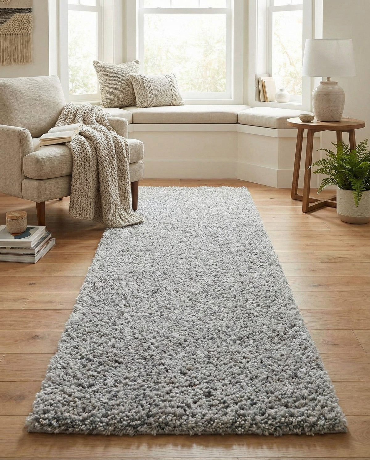 Alpine Plush Collection Area Rug - Verbier Runner LGrey  lifestyle 120