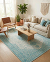 Dover Terrace Collection Area Rug - Marina (Aqua) Rectangle Aqua  lifestyle 13