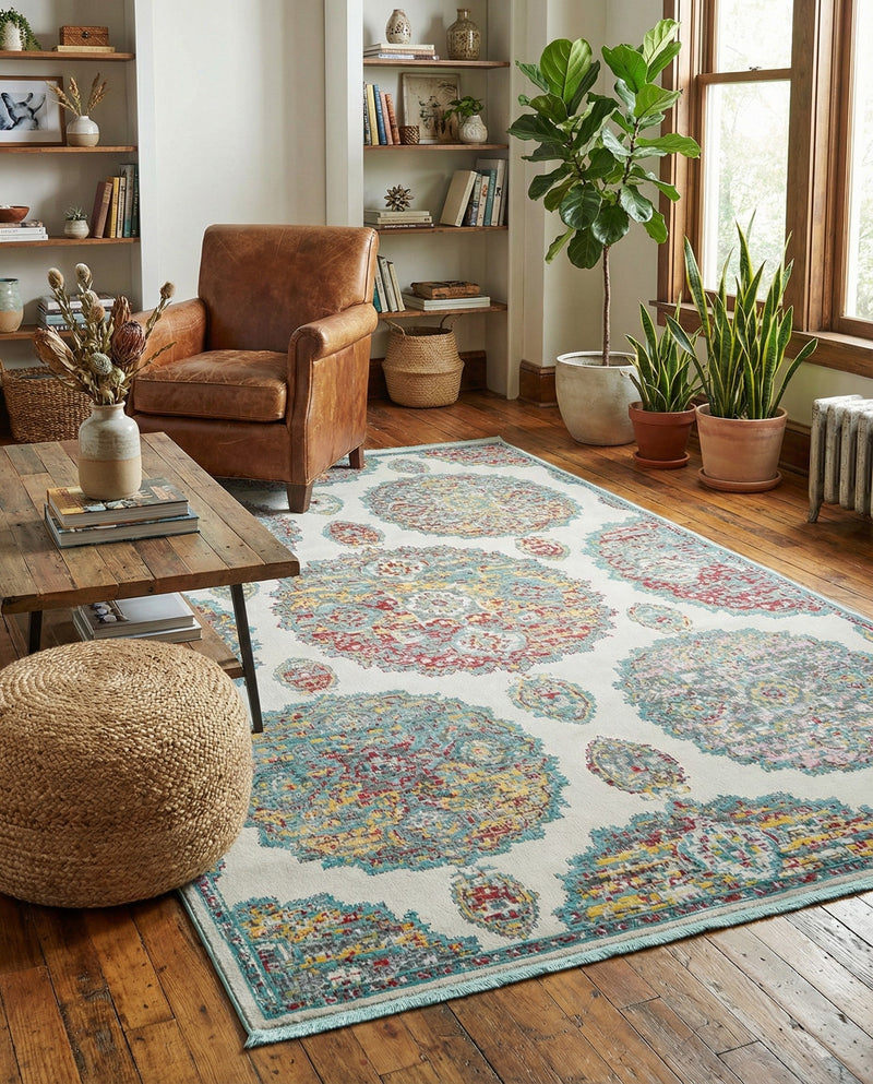 Arcadia Rugs Collection Area Rug -  Atlantis (Cream) Rectangle Cream  lifestyle 9
