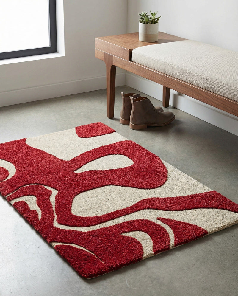 Briarwood Looms Collection Area Rug -  Greenhaven Rectangle Red and Ivory  lifestyle 5