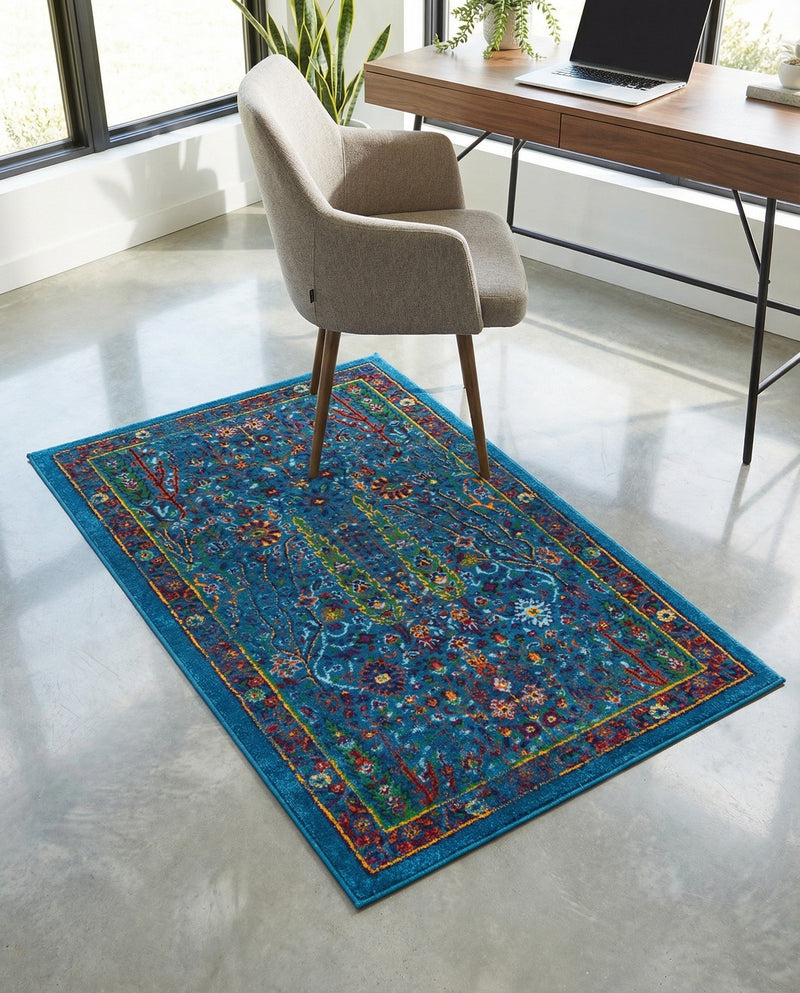 Caribbean Cove Collection Area Rug -  Tobago Rectangle Navy Blue  lifestyle 13