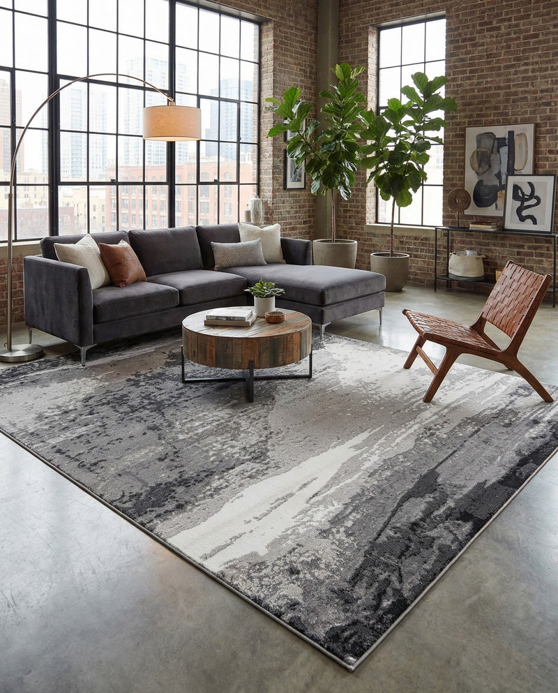 Copenhagen Edge Collection Area Rug - Nyhavn Rectangle Black  lifestyle 62