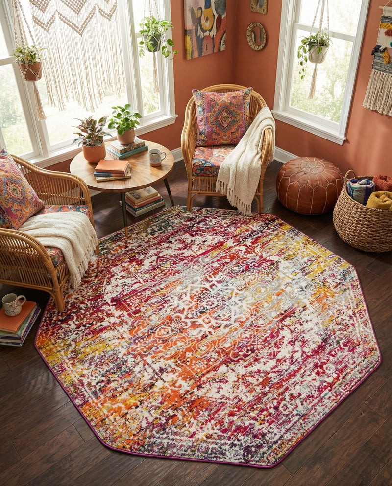 Georgetown Rugs Collection Area Rug - Dupont (Multi) Octagon Multi  lifestyle 85
