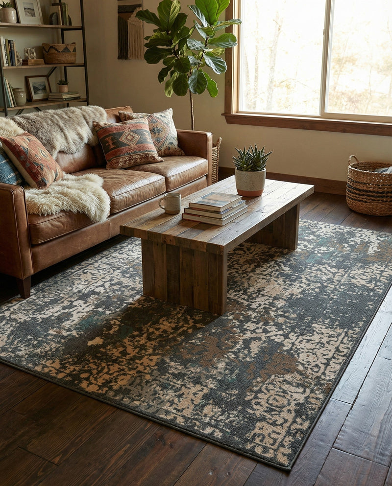Gobi Sands Collection Area Rug - Dunhuang Rectangle Gray  lifestyle 30