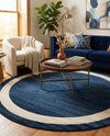 Studio Haven Collection Area Rug -  Alcove (Navy Blue) Round Navy Blue  lifestyle 54