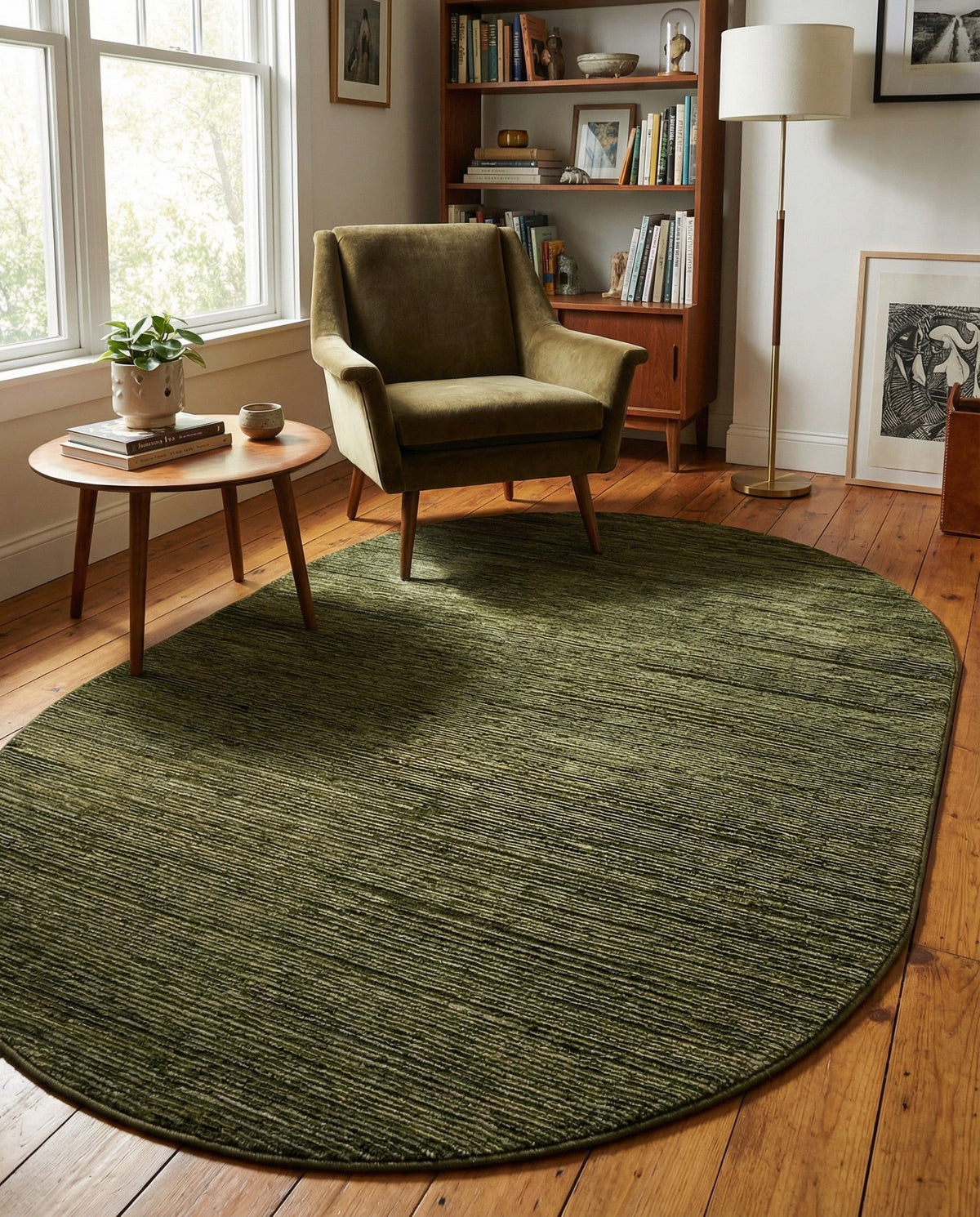 Bloomsbury Elegance Collection Area Rug -  Kensington (Green) Oval Green  lifestyle 99