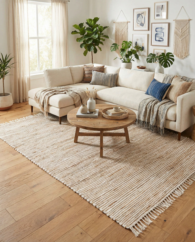 Osian Looms Collection Area Rug - Capri Rectangle Natural  lifestyle 45