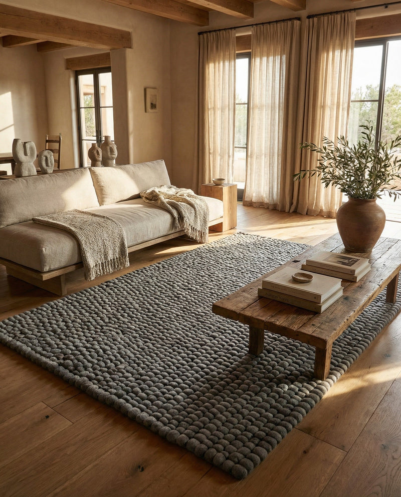 Woolen Sphere Collection Area Rug - Orbsburg (Gray) Rectangle Gray  lifestyle 13