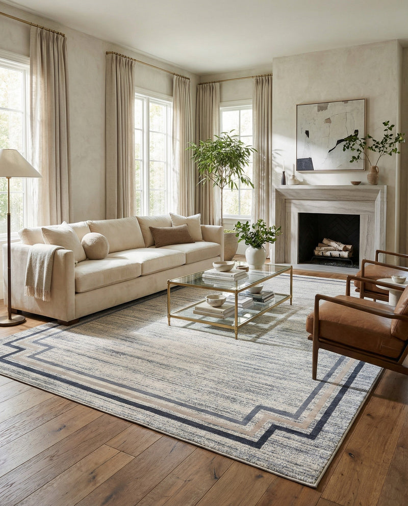 Serenity Sands Collection Area Rug -  Hushhaven Rectangle Gray  lifestyle 20