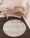 Hollywood Luxe Collection Area Rug - Sunset (White Silver) Round White Silver  lifestyle 64
