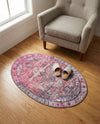 Heritage Elegance Collection Area Rug -  Windsor (Pink) Oval Pink  lifestyle 29