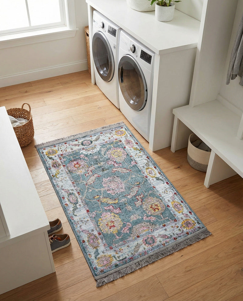 Arcadia Rugs Collection Area Rug - Eden (Gray and Blue) Rectangle Gray and Blue  lifestyle 13