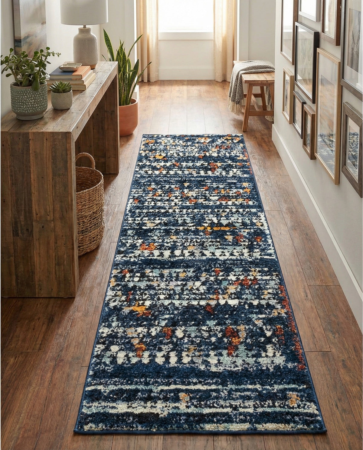 Tangier Treasures Collection Area Rug -  Marrakech Runner Navy Blue  lifestyle 146