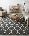 Lattice Gardens Collection Area Rug -  Bloomfield (Black) Square Black  lifestyle 72