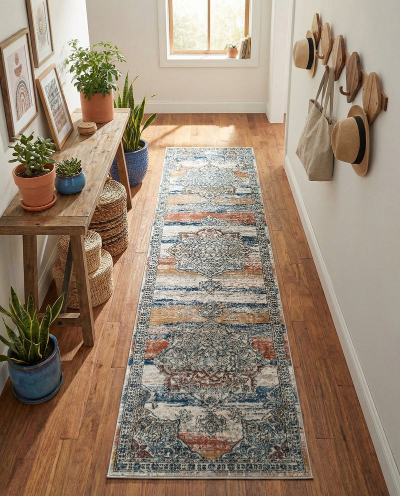 Mykonos Manor Collection Area Rug -  Tinos (Multi) Runner Multi  lifestyle 44