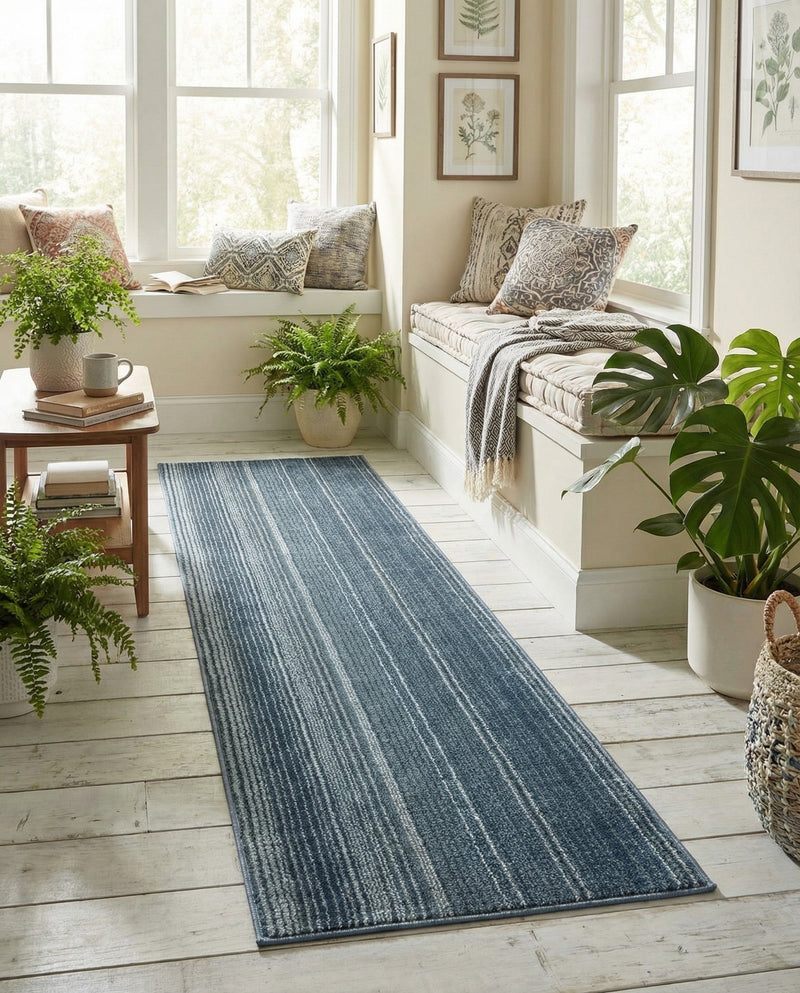 Jewel Oasis Collection Area Rug - Sapphire (Blue) Runner Blue  lifestyle 35