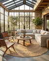 Woven Seaside Elegance Collection Area Rug - Coastline Round Natural  lifestyle 77