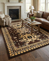 Tabriz Tapestries Collection Area Rug - Azerbaijan (Brown) Rectangle Brown  lifestyle 18