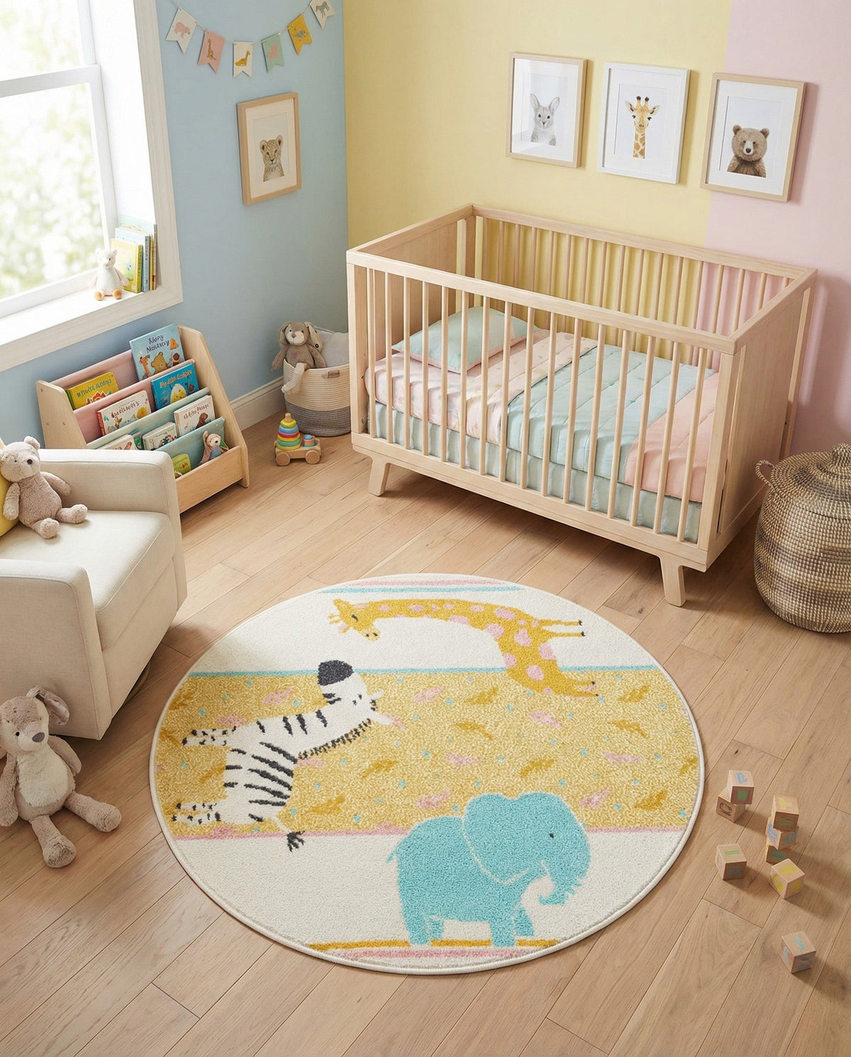 Wonder Tykes Collection Area Rug -  Wonderland Round Ivory  lifestyle 42