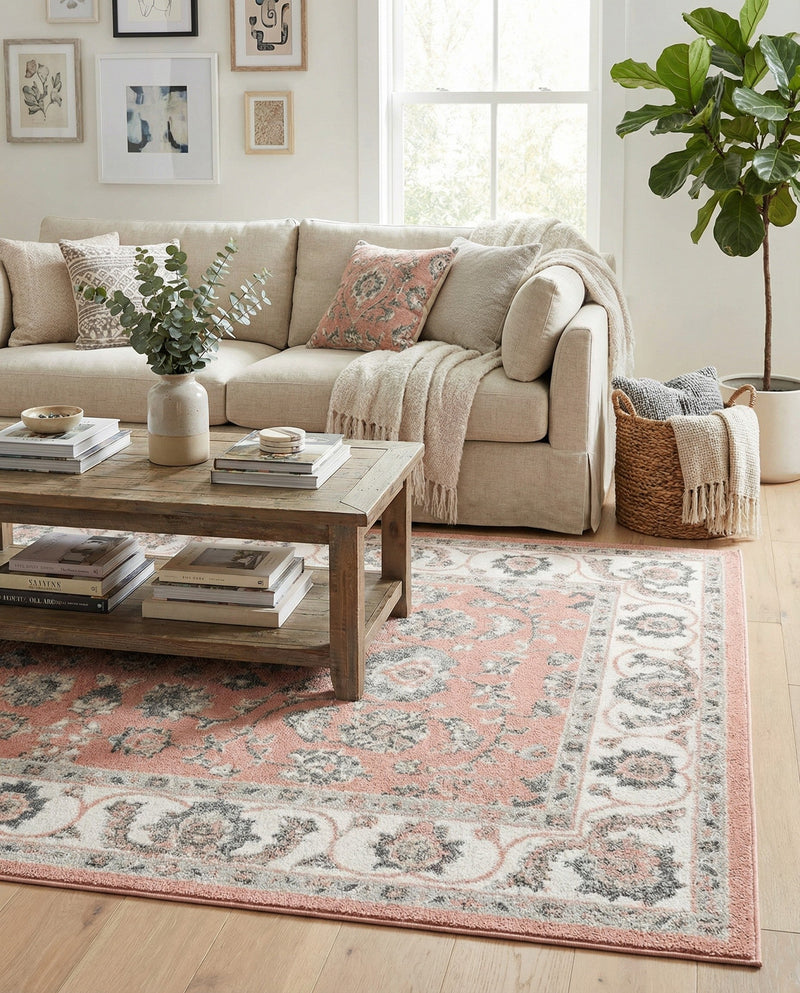 Adriana Terrace Collection Area Rug -  Positano (Rose) Rectangle Rose  lifestyle 8
