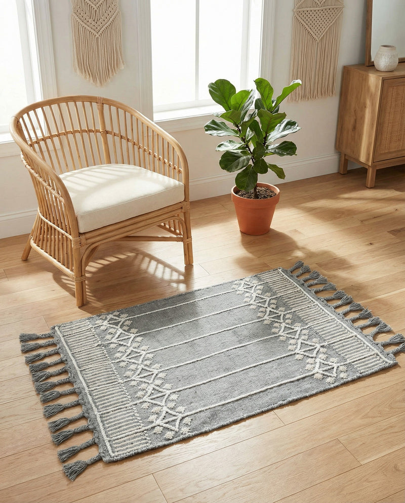 Sustainable Nomad Terrace Collection Area Rug - Reef Rectangle Cool Gray  lifestyle 26