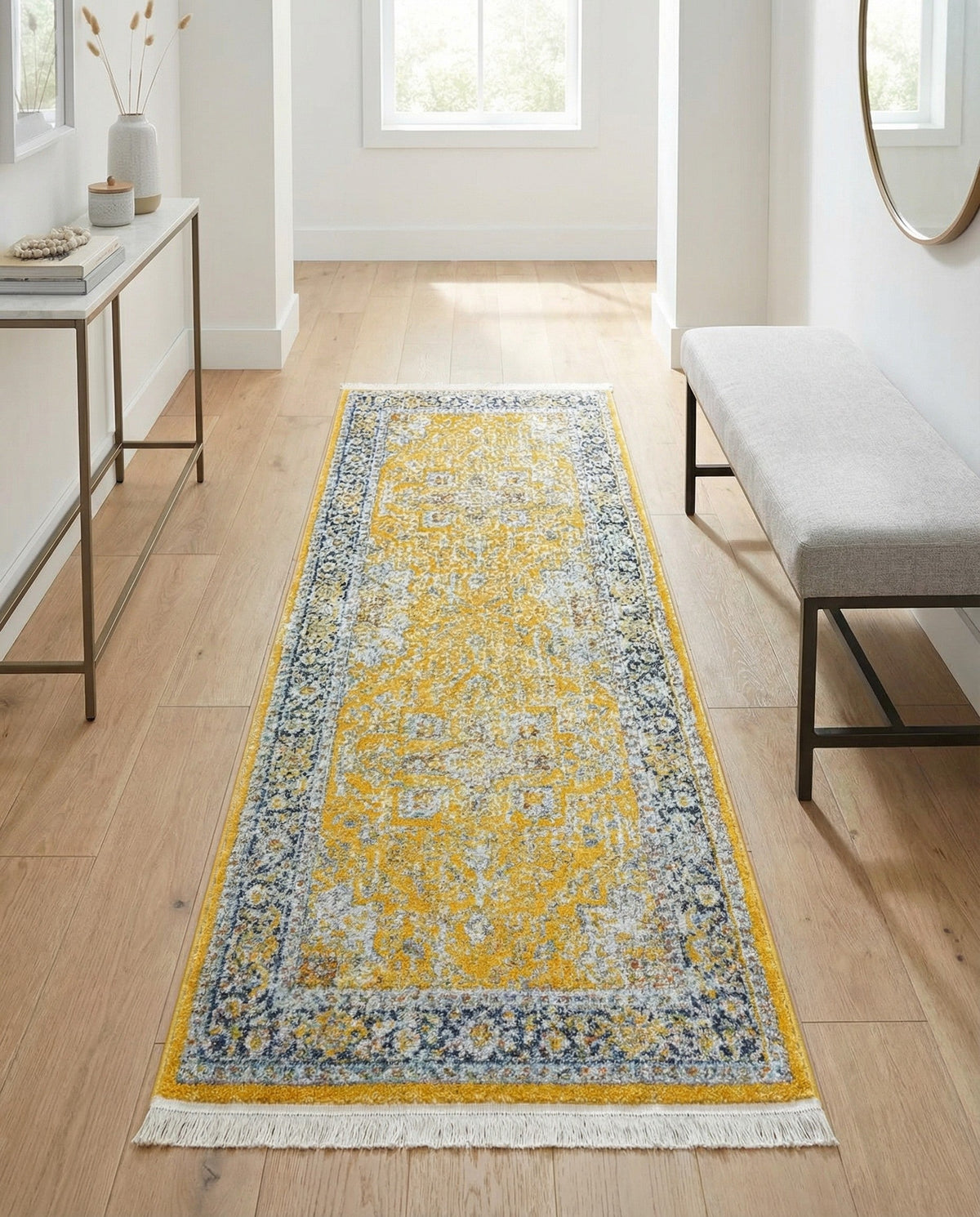 Caribbean Breeze Collection Area Rug -  Andros Runner Yellow  lifestyle 75