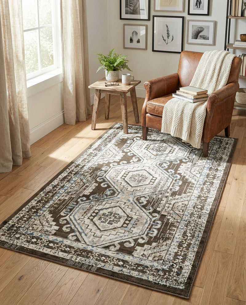 Savannah Elegance Collection Area Rug -  Tybee (Gray) Rectangle Gray  lifestyle 17