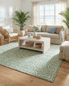 Savannah Threads Collection Area Rug -  Thar Rectangle Blue and Ivory  lifestyle 33