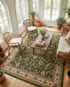 Isfahan Elegance Collection Area Rug - Naghsh-e Jahan (Green) Rectangle Green  lifestyle 42