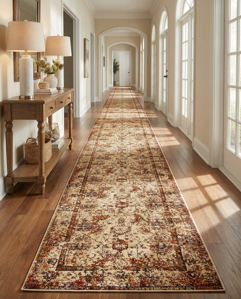 Neptune Elegance Collection Area Rug -  Galatea (Beige Cream) Runner Beige Cream  lifestyle 64