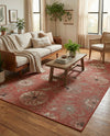 Seaside Blooms Collection Area Rug - Seychelles Rectangle Terracotta  lifestyle 37