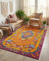 Caribbean Cove Collection Area Rug -  Nevis Rectangle Orange  lifestyle 26