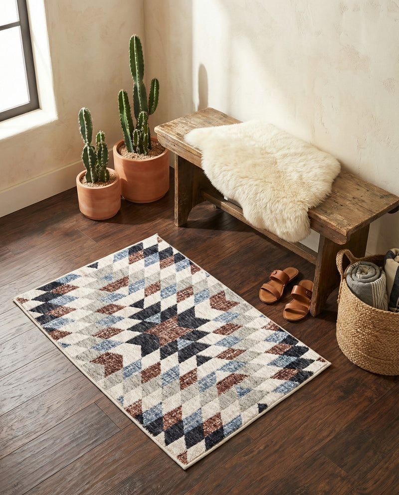 Desert Modern Eco Rug Series Collection Area Rug - Sedona Rectangle Multi  lifestyle 12