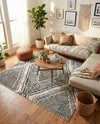 Marrakech Mosaic Collection Area Rug -  Medina Square Black and White  lifestyle 59