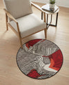 Urban Terrace Collection Area Rug -  Porch Round Red and Black  lifestyle 21