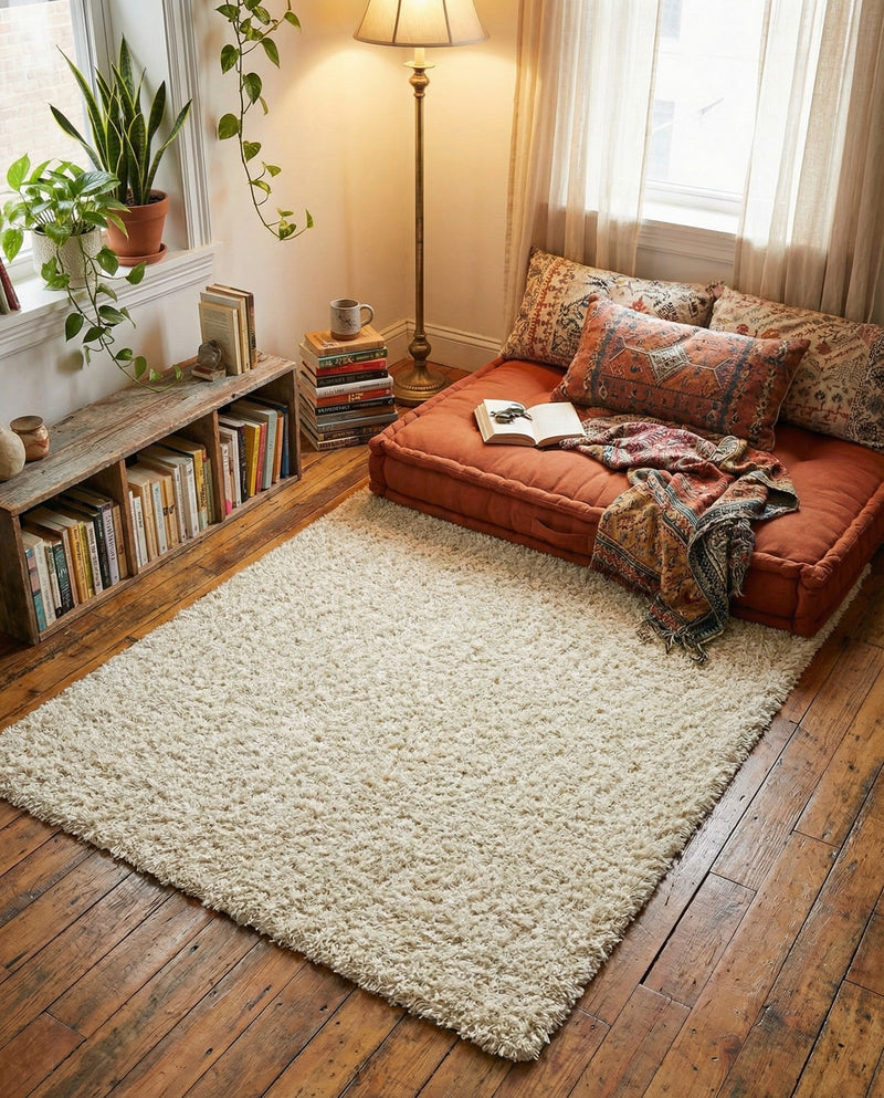 Plush Oasis Collection Area Rug - Serenity (Pure Ivory) Rectangle Pure Ivory  lifestyle 19