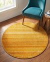 Jewel Oasis Collection Area Rug - Sapphire (Yellow) Round Yellow  lifestyle 75
