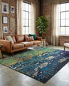Marrakesh Elegance Collection Area Rug -  Figuig Rectangle Navy Blue  lifestyle 11