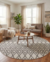Urban Oasis Rugs Collection Area Rug -  Boulevard (Ivory) Round Ivory  lifestyle 36