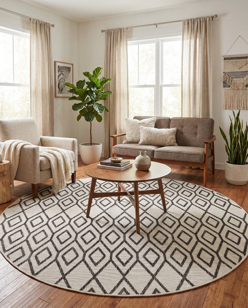 Urban Oasis Rugs Collection Area Rug -  Boulevard (Ivory) Round Ivory  lifestyle 36