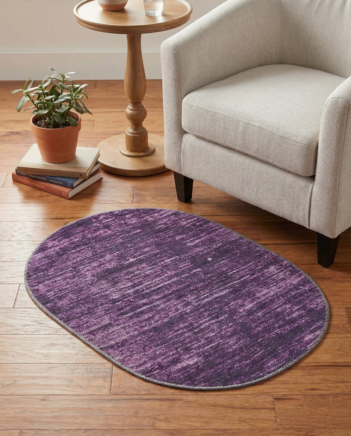Sahara Essence Collection Area Rug - Oasis (Purple) Oval Purple  lifestyle 83
