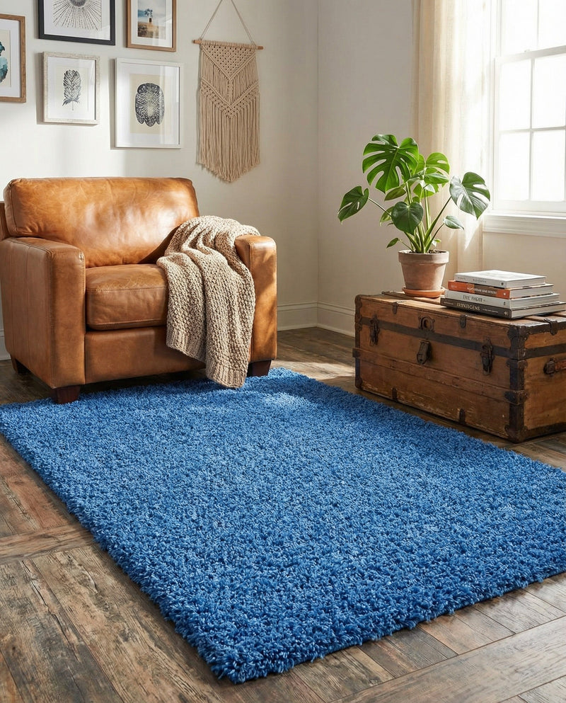 Plush Oasis Collection Area Rug - Serenity (Periwinkle Blue) Rectangle Periwinkle Blue  lifestyle 18